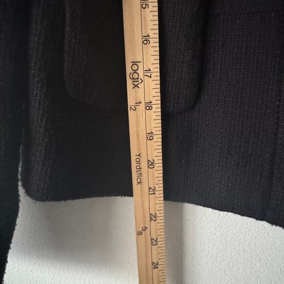 Talbots Blazer Womens 4 Black Tweed Full Zip Classic Business Peter Pan Collar - Picture 10 of 12